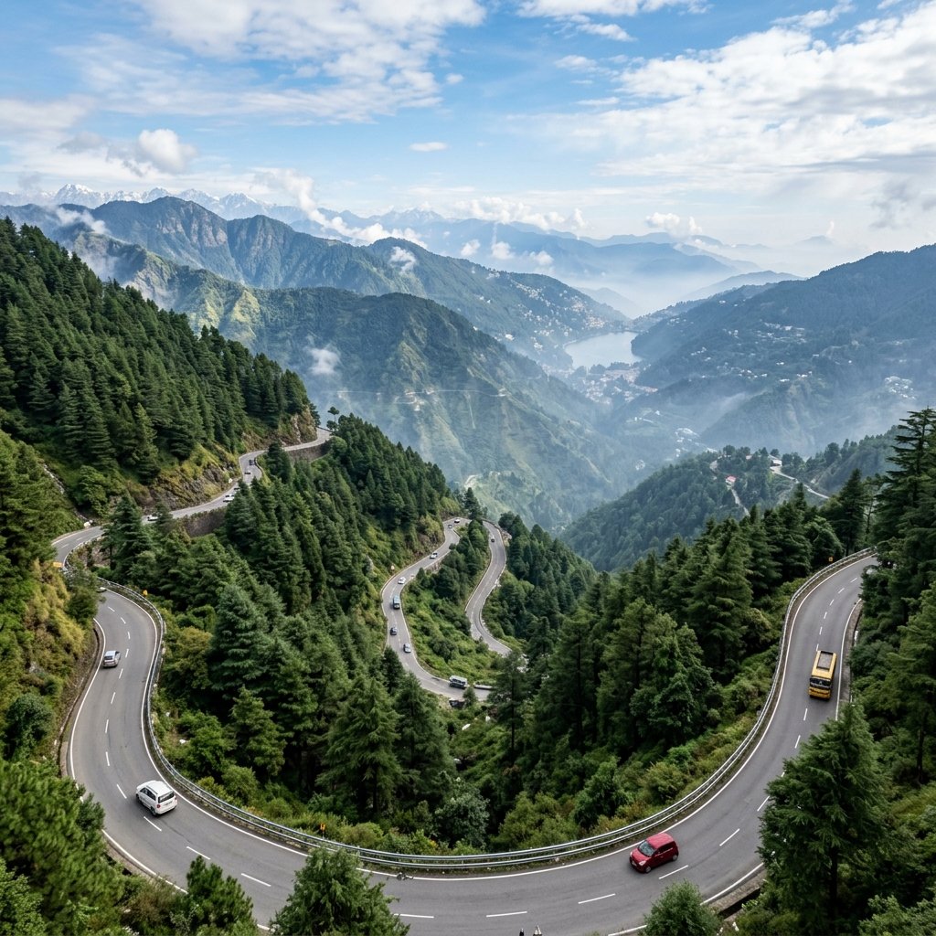 Driving in Nainital Hills